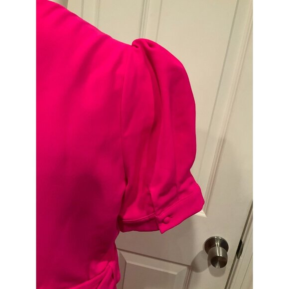Adelyn Rae Hot Pink Kori Belted Short Sleeve Jumpsuit, Size Medium, NWT! $128 - Picture 10 of 12